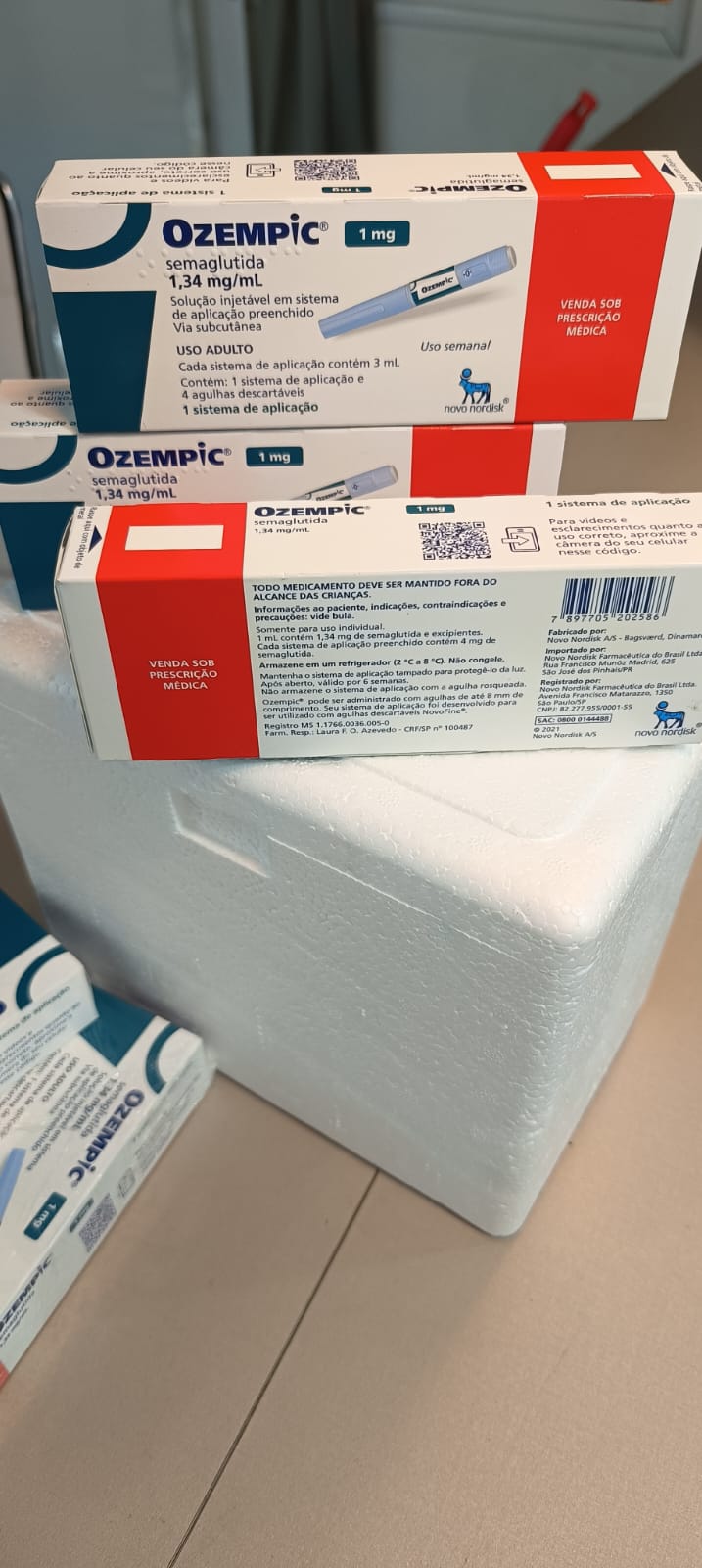 Ozempic 1mg solução injetável 3ml + 4 agulhas - + GELOX E CAIXA ISOPOR - Imagem 2