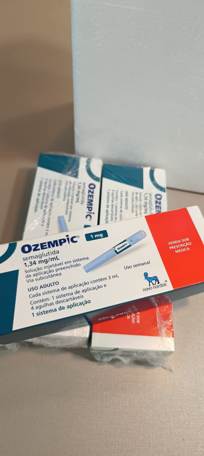 Ozempic 1mg solução injetável 3ml + 4 agulhas - + GELOX E CAIXA ISOPOR